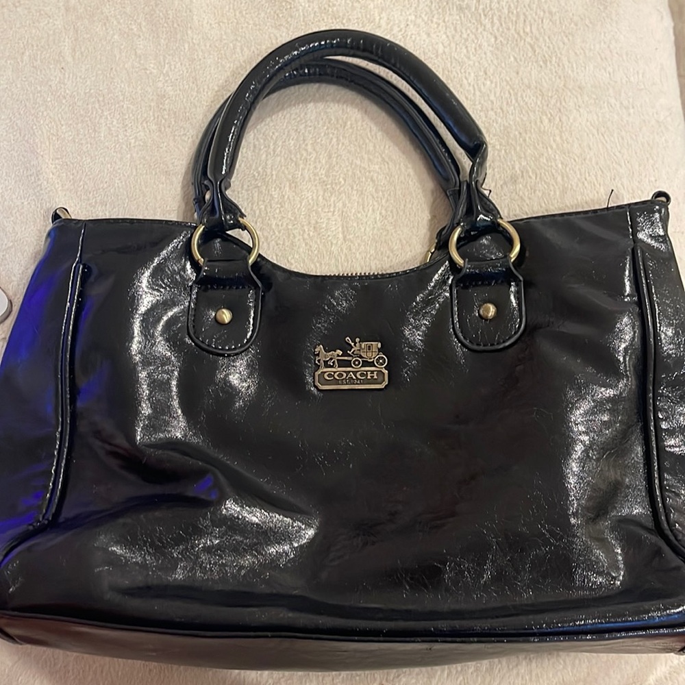 black coach purse — shoulder